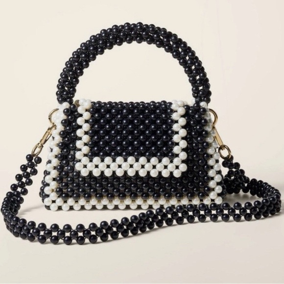 Kate Spade x Target Handbags - Elegant Beaded Mini Bag in Black and White Kate Spade x Target